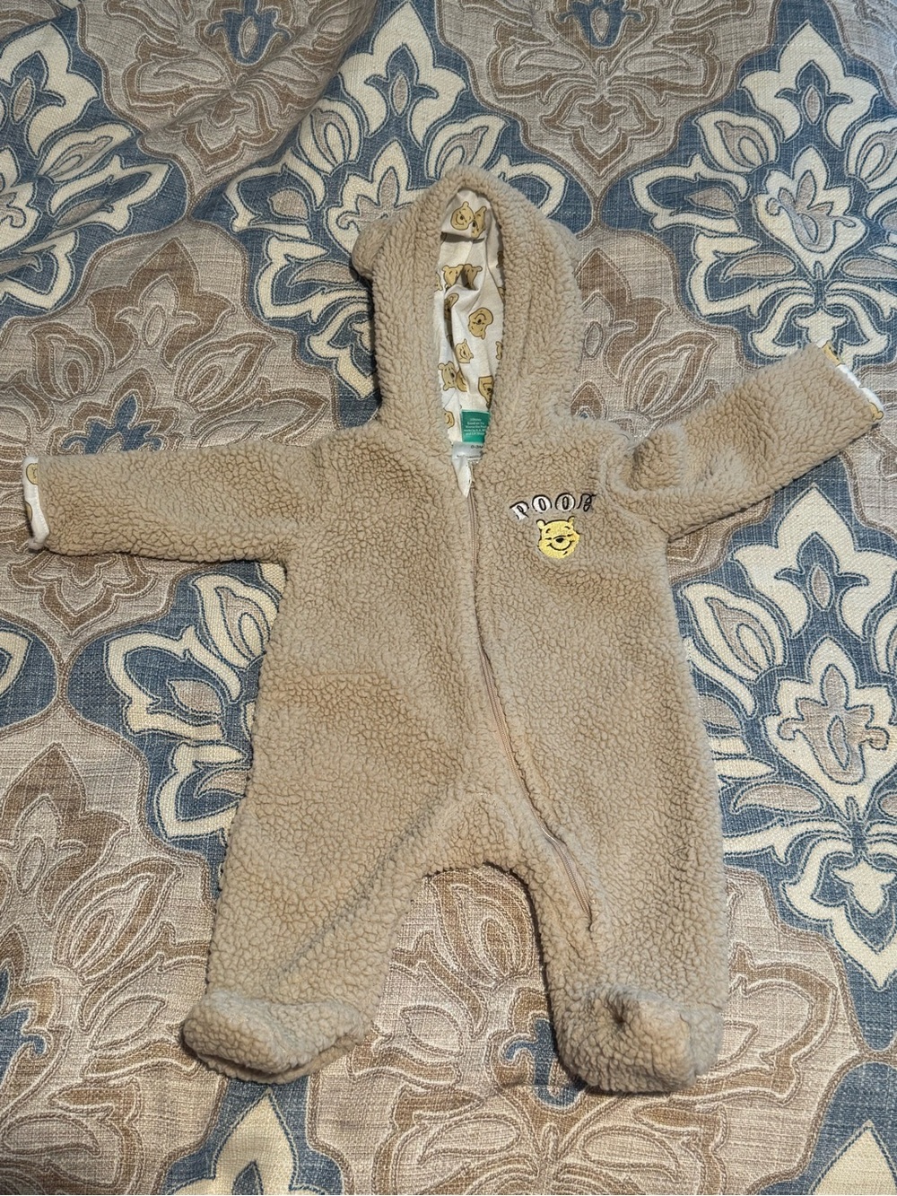 Winnie The Pooh Sherpa Baby One Piece 0-3 Months Disney Baby Unisex